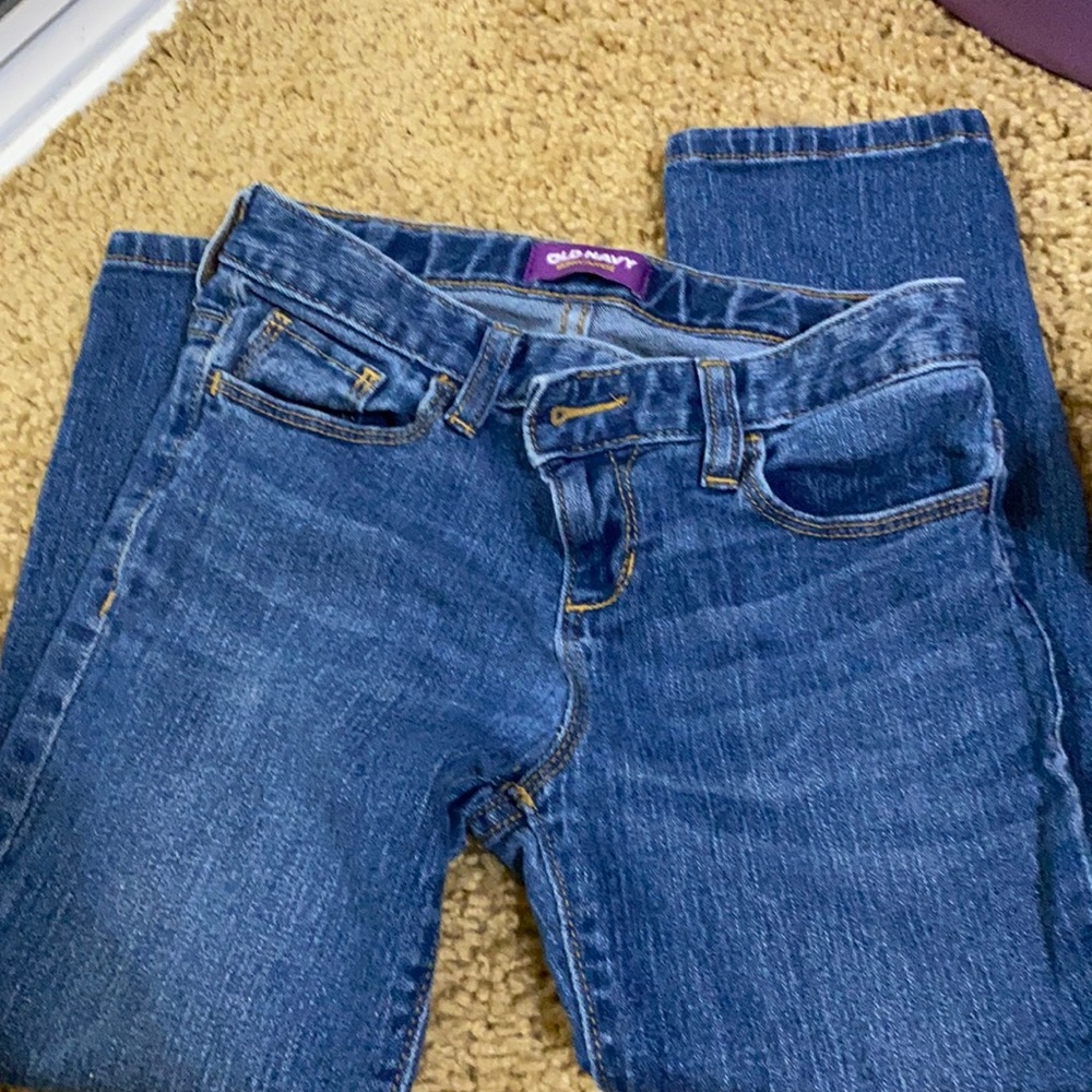 Crop length girls jeans, adj waist, 10R.  Nice!